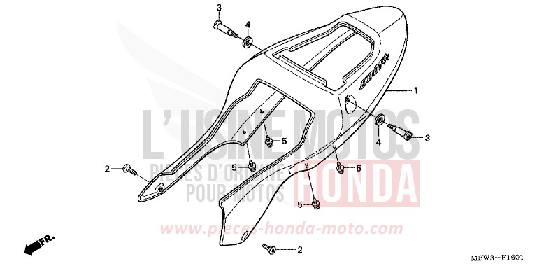 REAR COWL (CBR600F42-3/FS/FR) for CBR600F Special Edition ACCURATE SILVER METALLIC (NH146B) from 2002